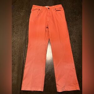 LL Bean Pants Womens 4 Petite Dk Pink Classic Fit Stretch Cropped Denim Comfort